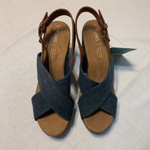 Toms Sandals 3" heels Size 9 NWT